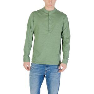 Gianni Lupo Long Sleeve Button Shirt Men Green T-Shirts